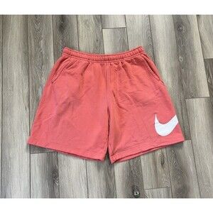 Nike Shorts Mens Extra Large Coral Soft Fleece Pockets Swoosh Gym Casual Sz XL